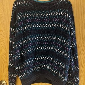 Aqua styled 90s patterned sweater